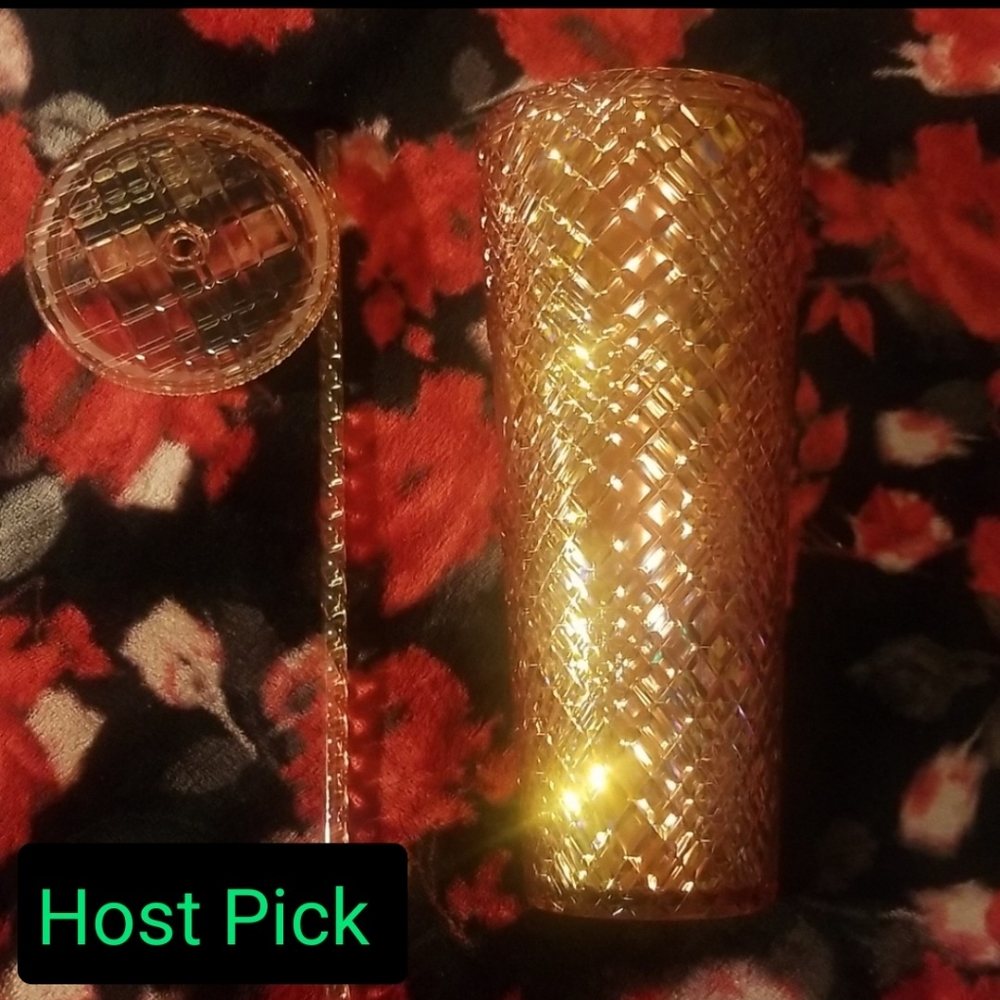 Starbucks holiday Venti 2021 Holiday Collection Rose Gold jeweled Tumbler